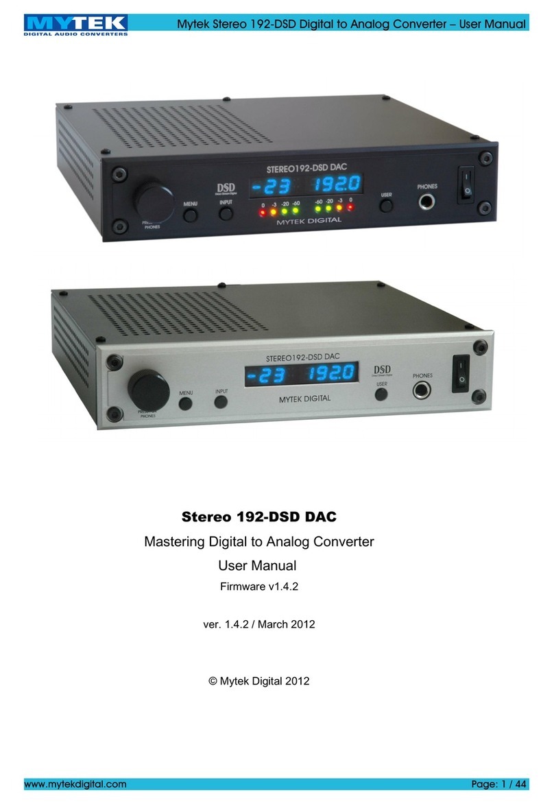 MyTek Stereo 192-DSD DAC user manual