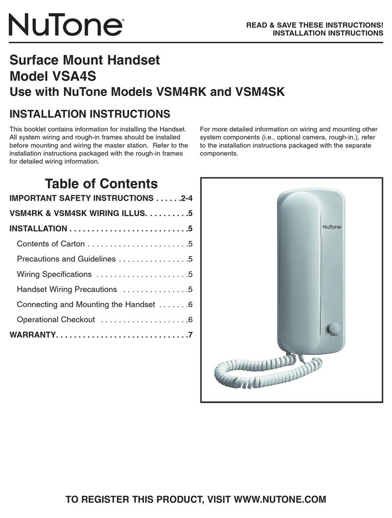 NuTone VSA4S installation instructions