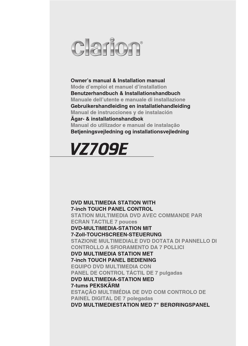 Clarion VZ709E Owner's manual & installation manual
