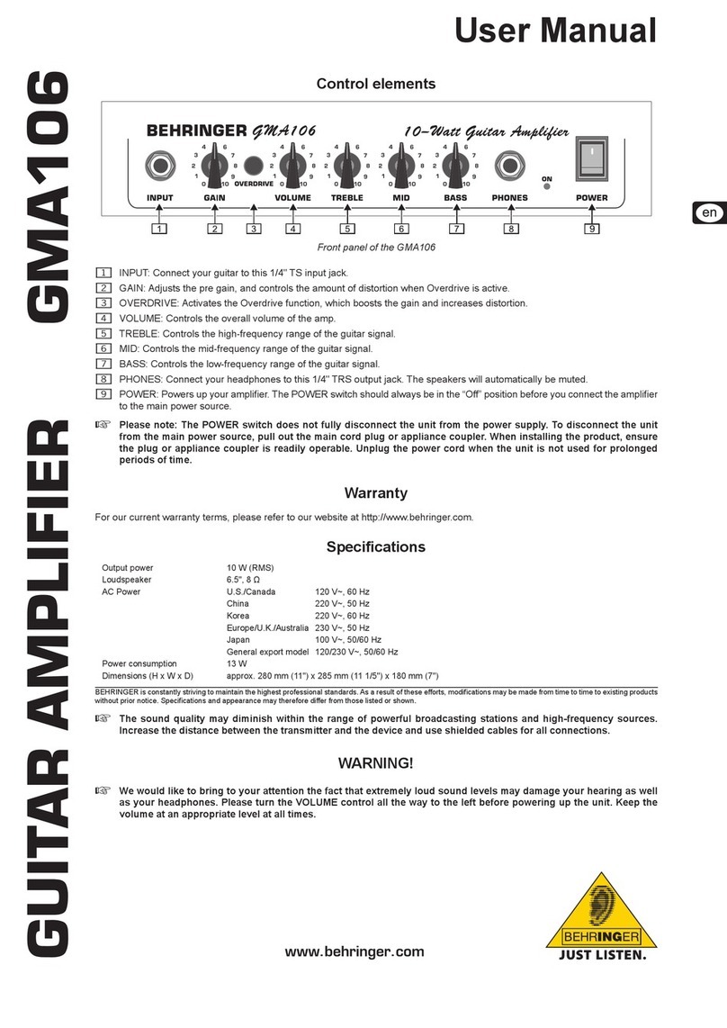 Behringer GMA106 User manual