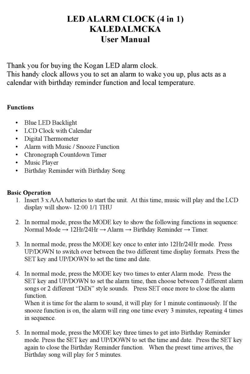 Kogan KALEDALMCKA User manual
