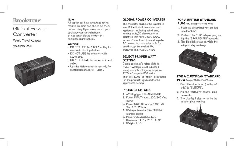 Brookstone Global Power Converter User manual