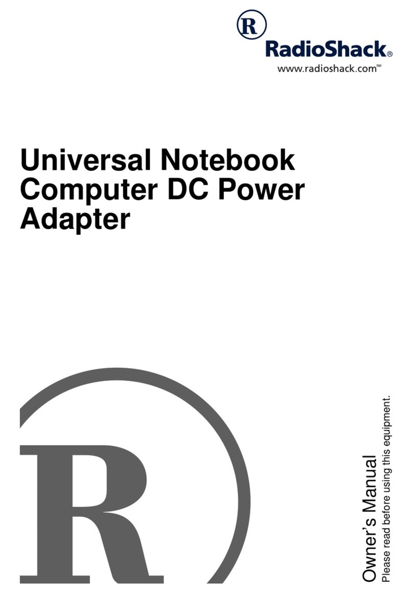 Radio Shack DC Power Adapter owner's manual