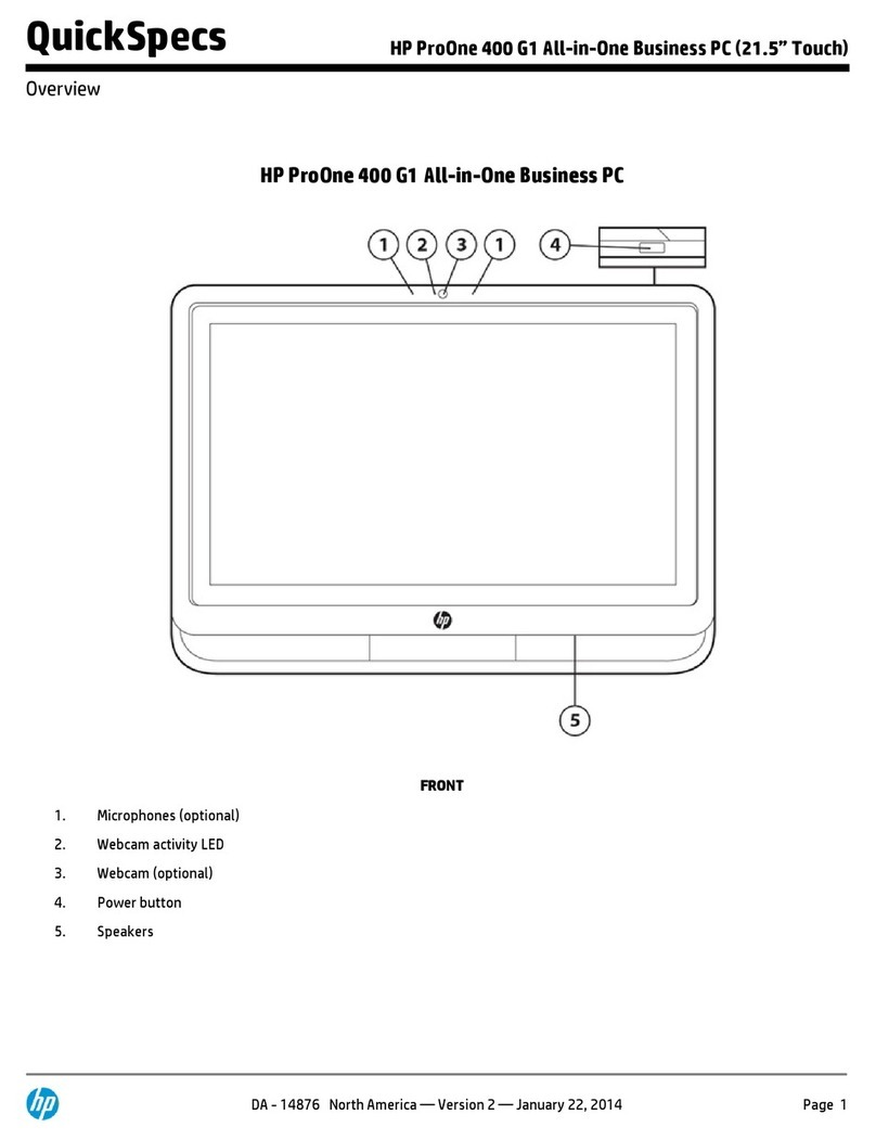 HP ProOne 400 G1 User manual HP ProOne 400 G1 User manual