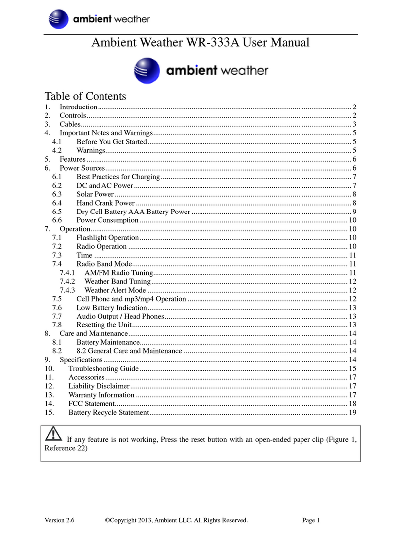 Ambient Weather WR-333A User manual