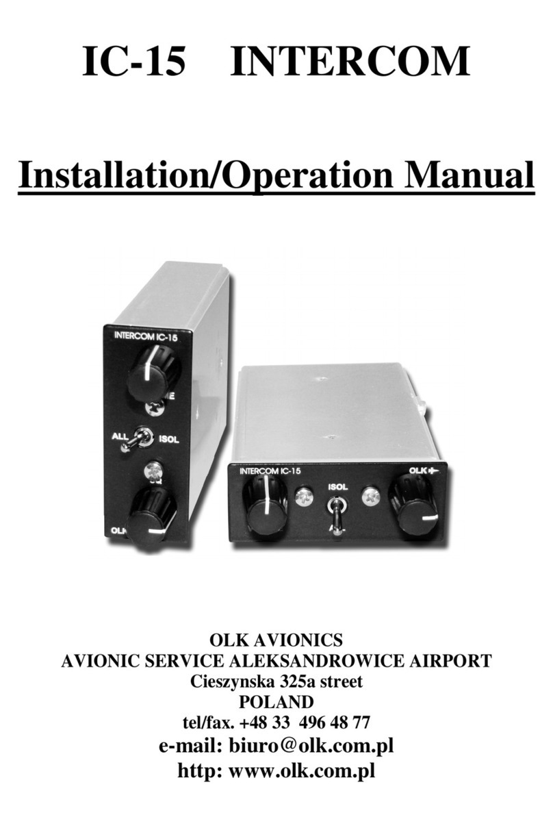 Olk Avionics IC-15 Installation & operation manual