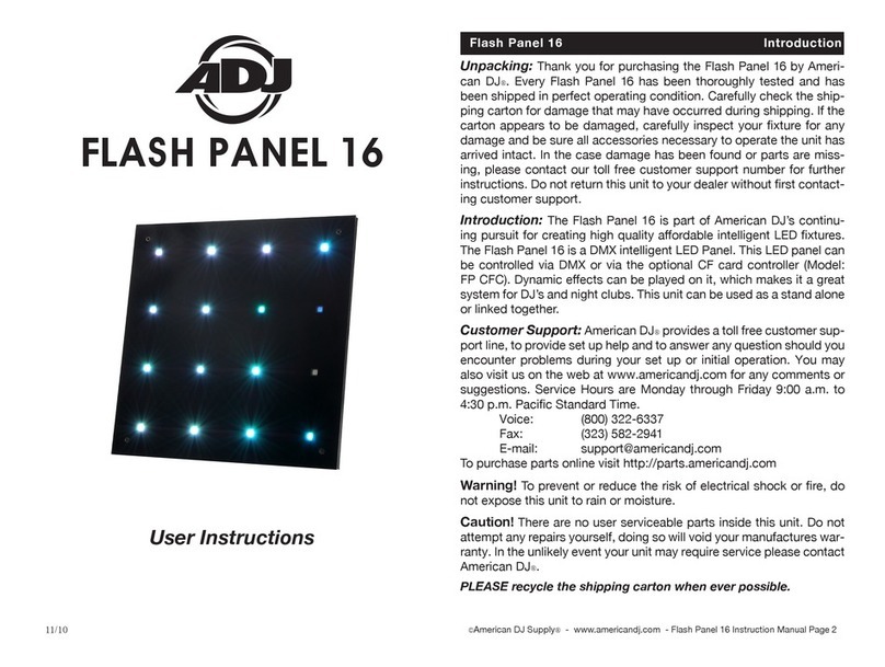 American DJ FLASH PANEL 16 User instructions
