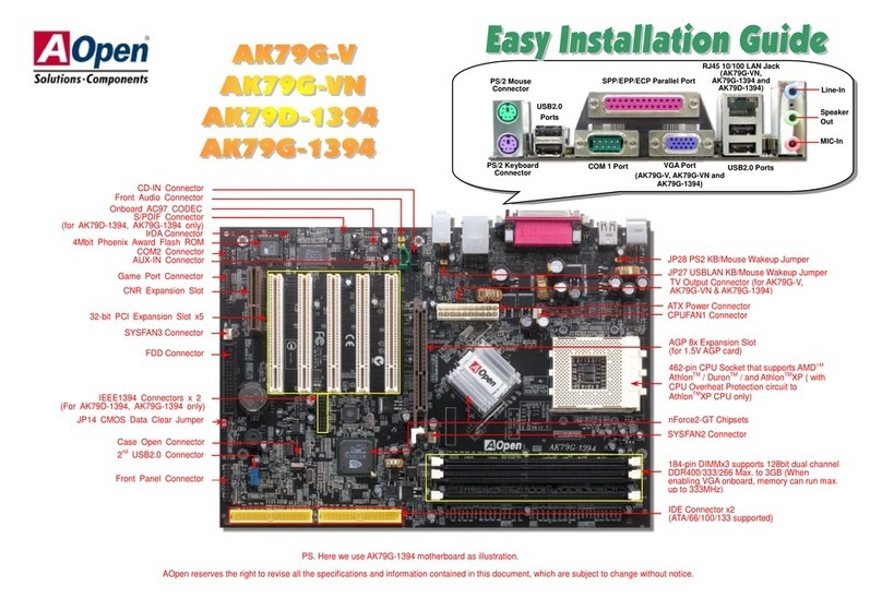 AOpen AK79G-V Easy installation guide