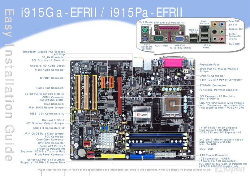 AOpen i915Ga-EFRII Easy installation guide