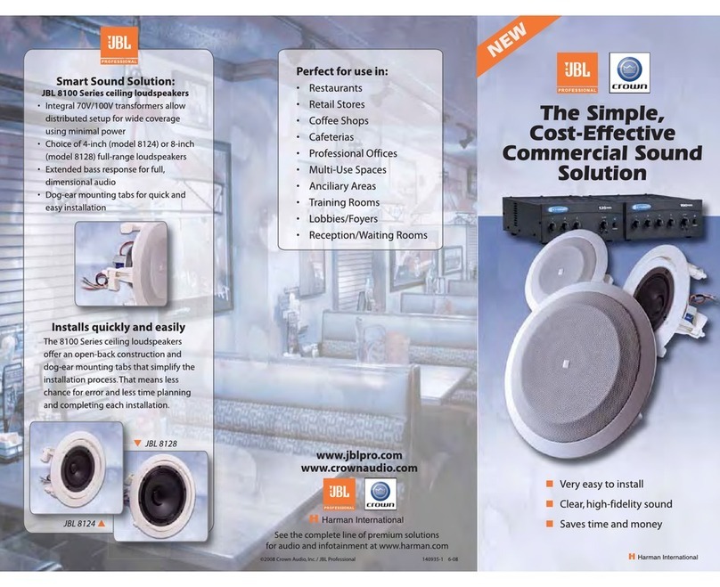JBL JBL 8100 Series Specifications