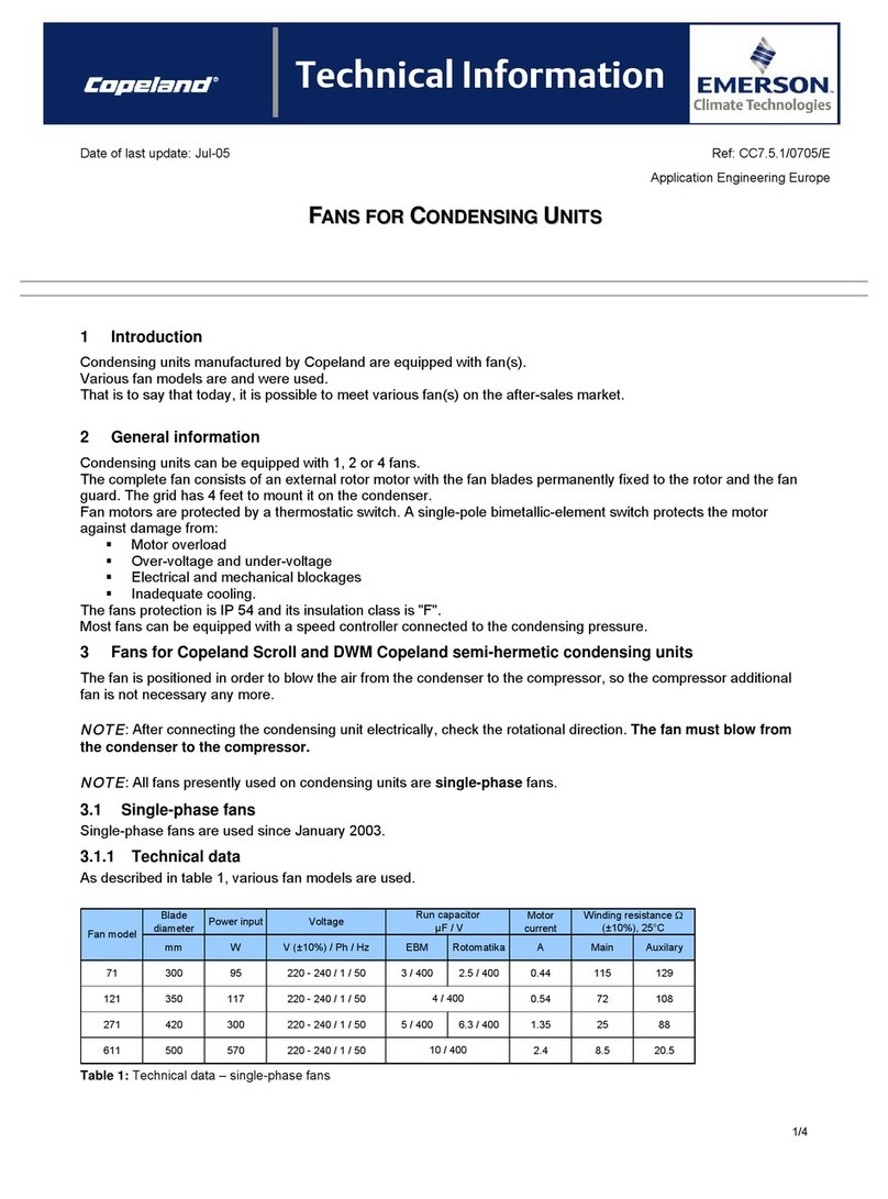 Emerson Copeland 270 technical information
