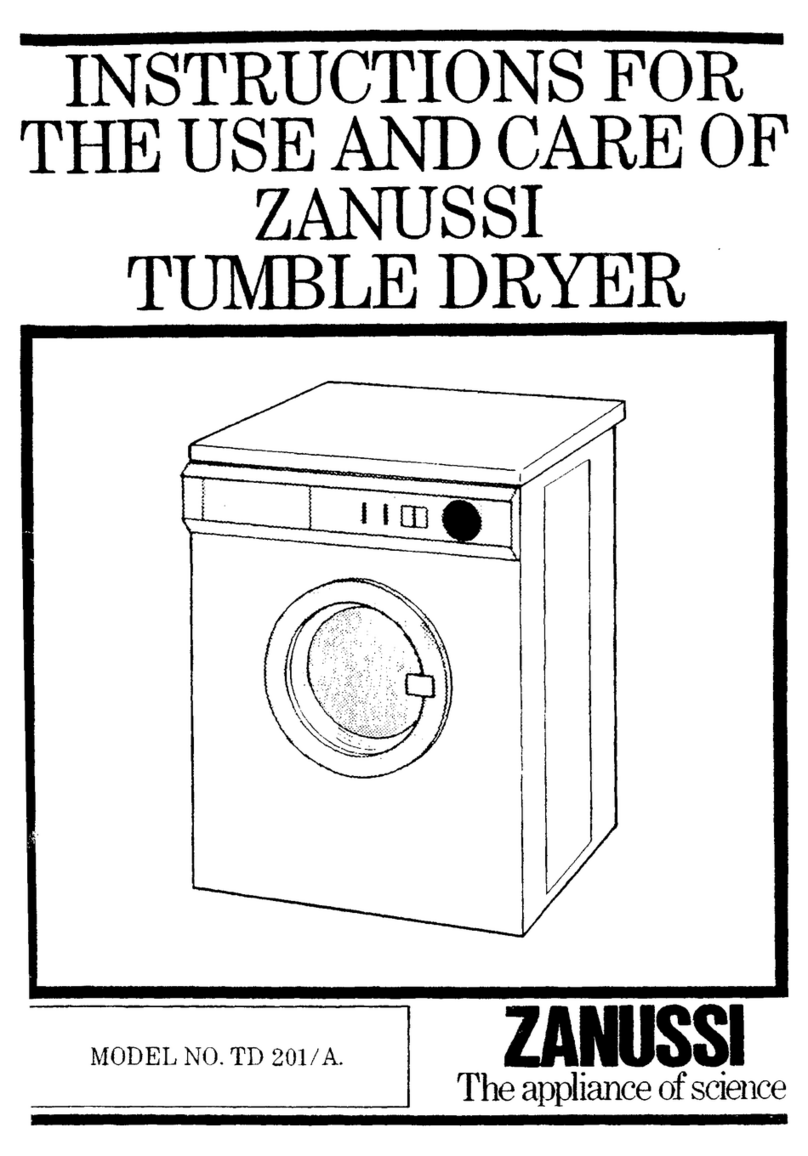 Zanussi TD 201/A Instructions for the use and care Zanussi TD 201/A Instructions for the use and care