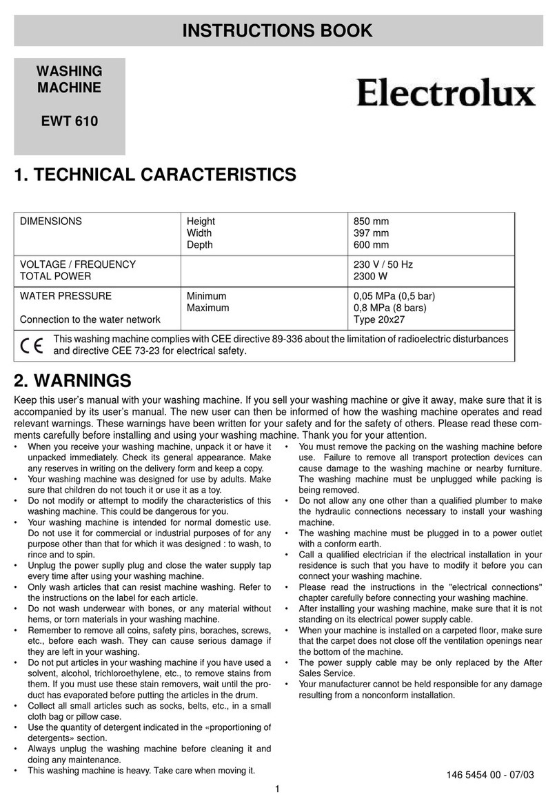 Electrolux EWT 610 User manual Electrolux EWT 610 User manual