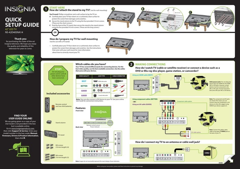 Insignia NS-42D40SNA14 User manual