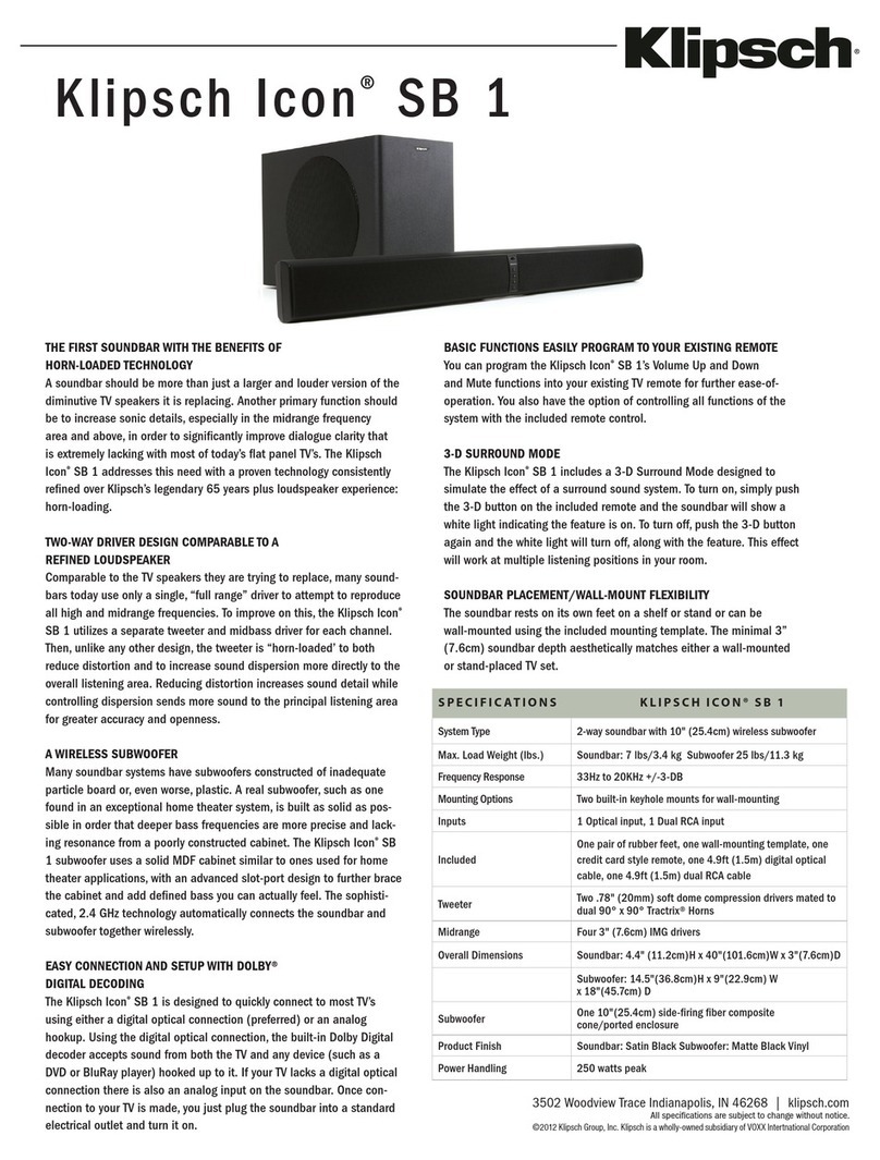 Klipsch Icon SB 1 User manual