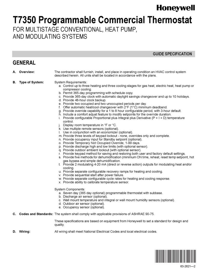 Honeywell WebStat T7350 User manual
