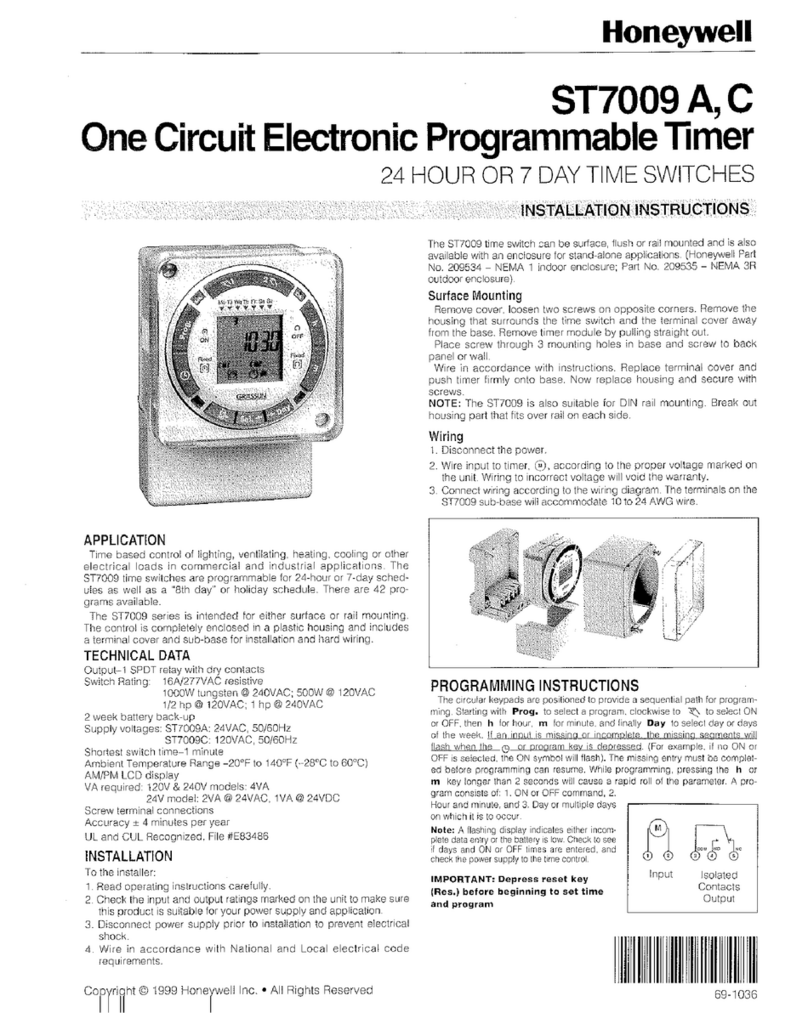 Honeywell ST7009 A User manual