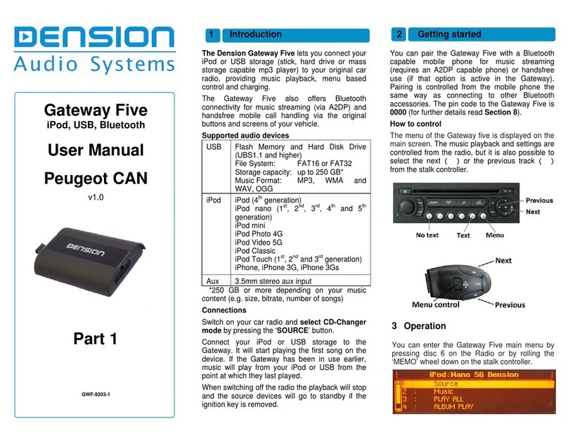 Dension Gateway Five User manual