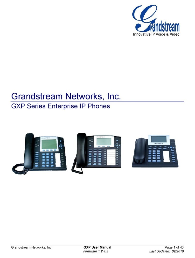 Grandstream Networks GXP Series User manual Grandstream Networks GXP Series User manual