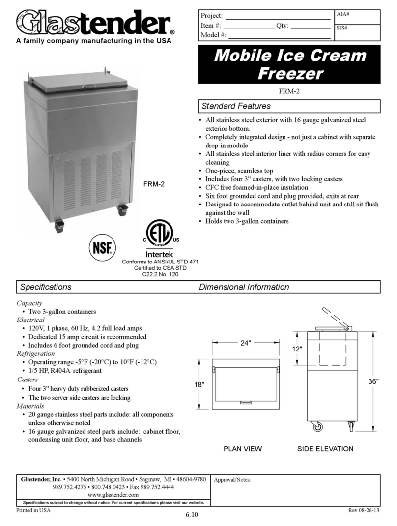Glastender FRM-2 Specifications