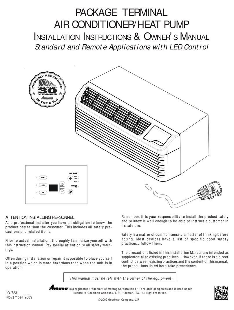Amana PACKAGE TERMINAL Service manual
