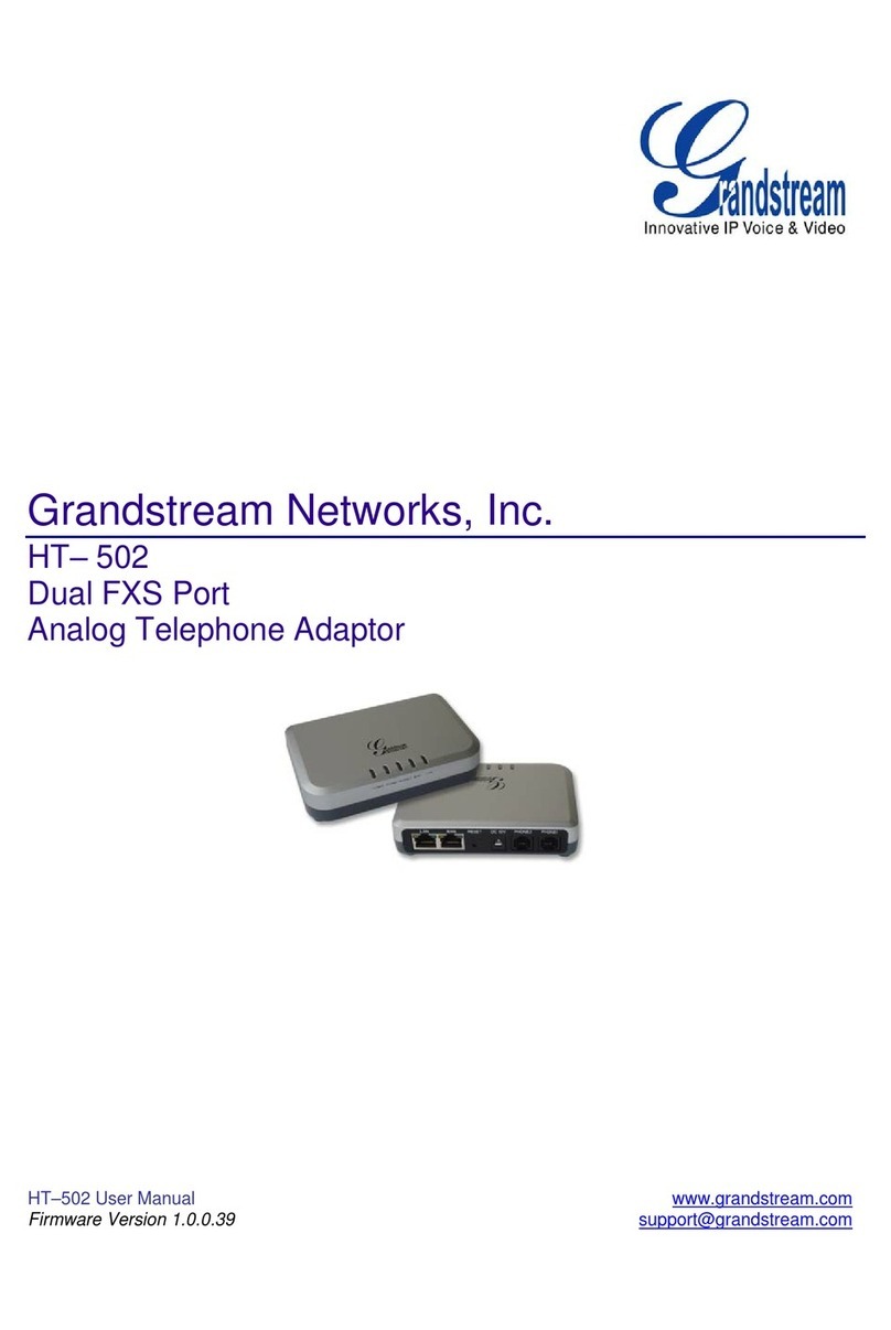 Grandstream Networks HT- 502 User manual Grandstream Networks HT- 502 User manual