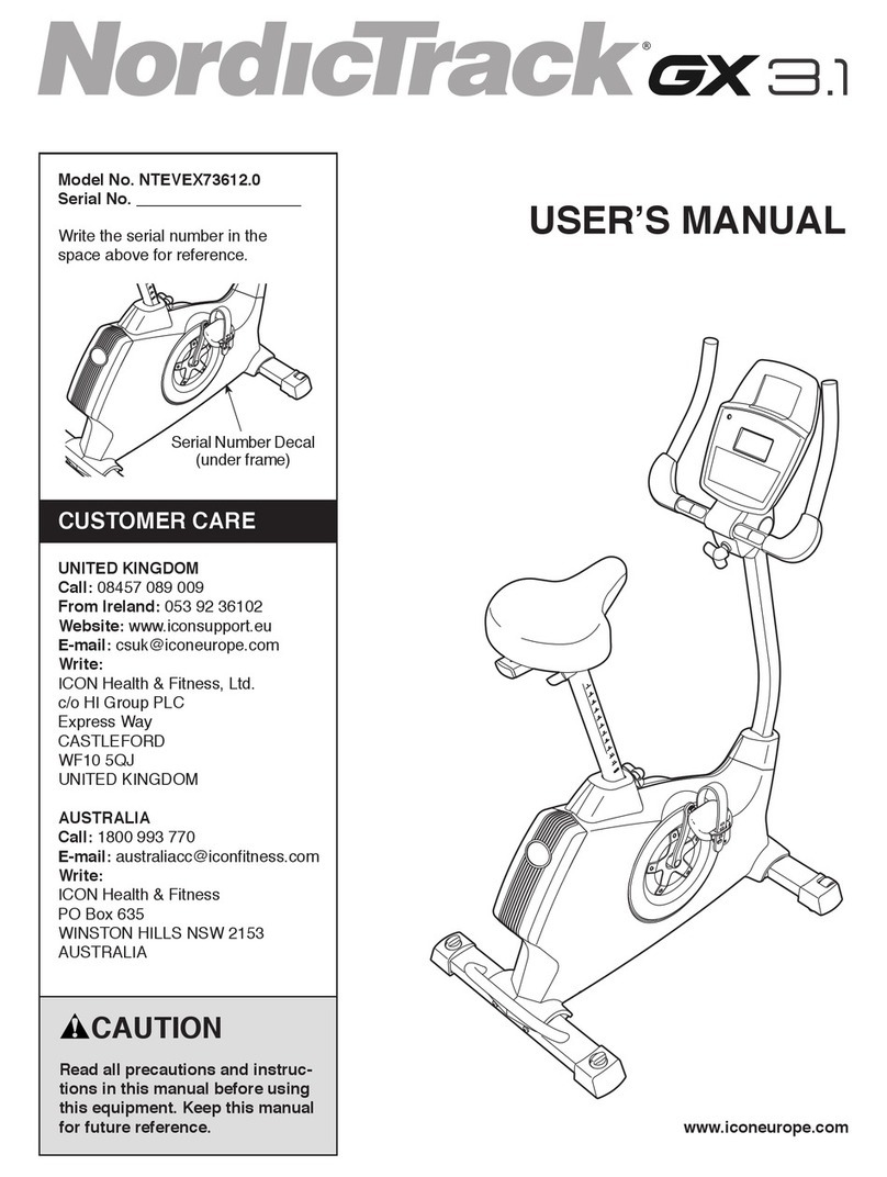 NordicTrack NTEVEX73612.0 User manual