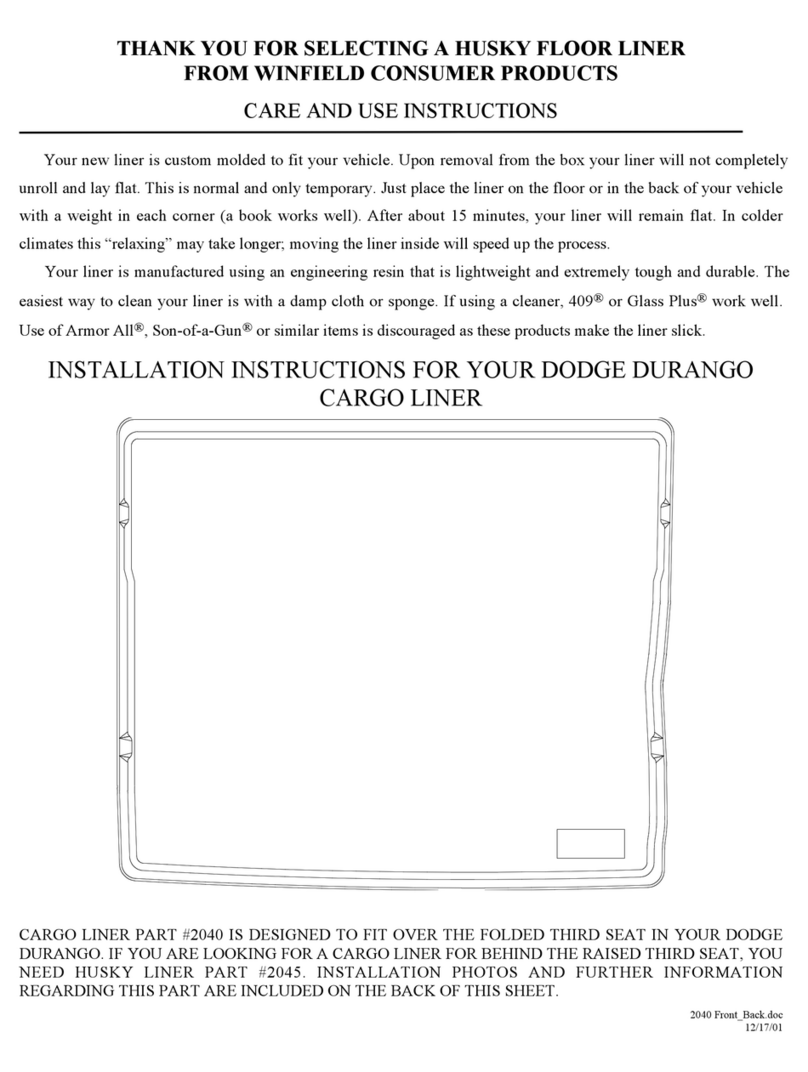 HUSKY LINERS 2040 Care and use instructions