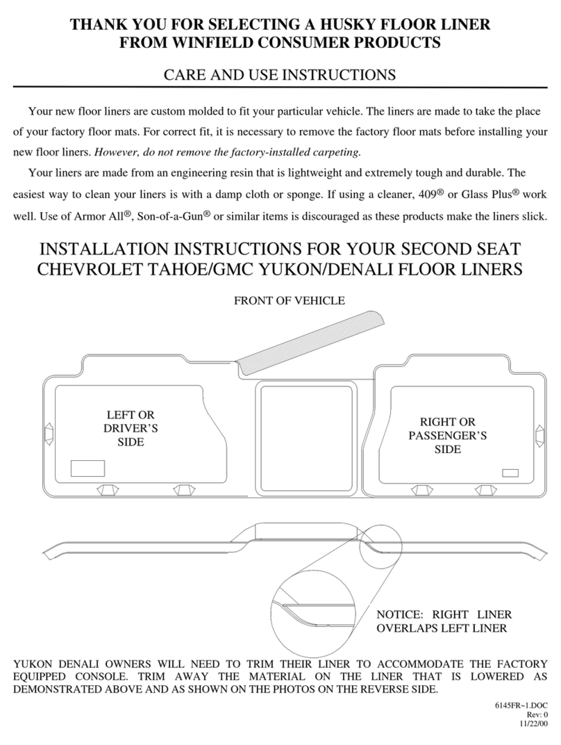 HUSKY LINERS 6145FR Care and use instructions HUSKY LINERS 6145FR Care and use instructions