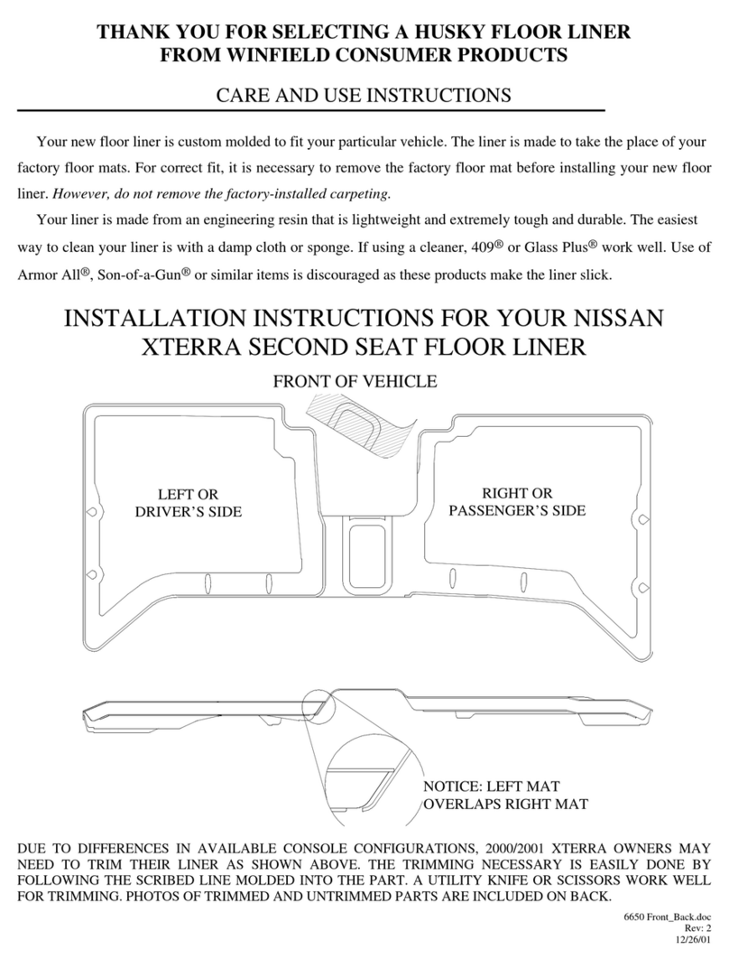 HUSKY LINERS 6650 Care and use instructions HUSKY LINERS 6650 Care and use instructions