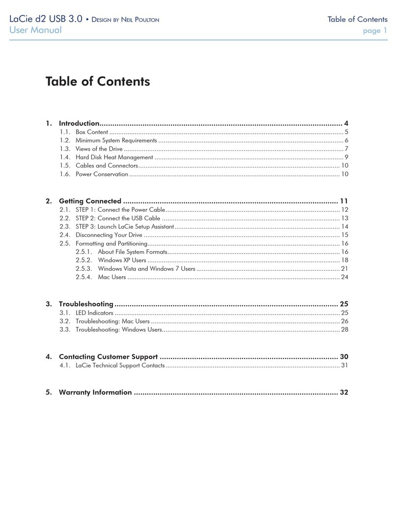 LaCie D2 BLU-RAY XL User manual