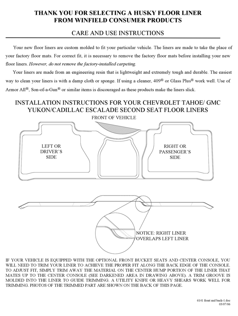 HUSKY LINERS 6141 Care and use instructions