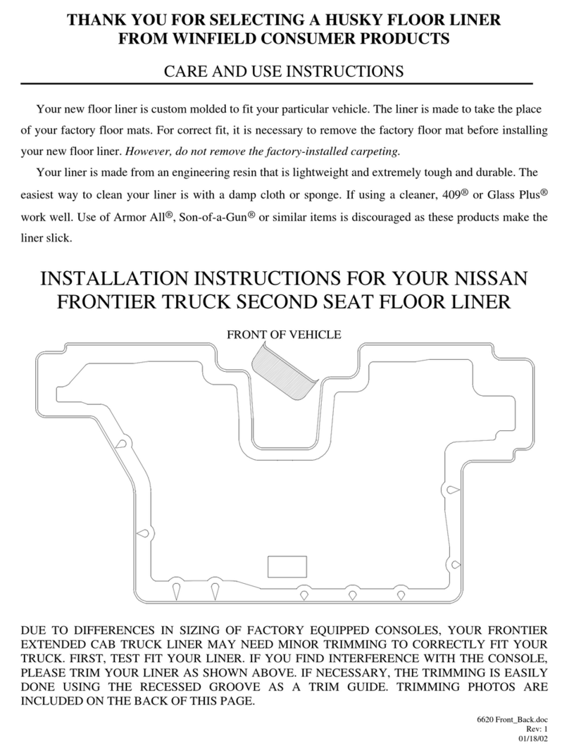 HUSKY LINERS 6620 Care and use instructions HUSKY LINERS 6620 Care and use instructions