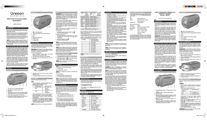 Oregon Scientific WR201 user manual