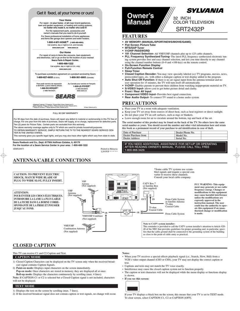Sylvania SRT2432P User manual
