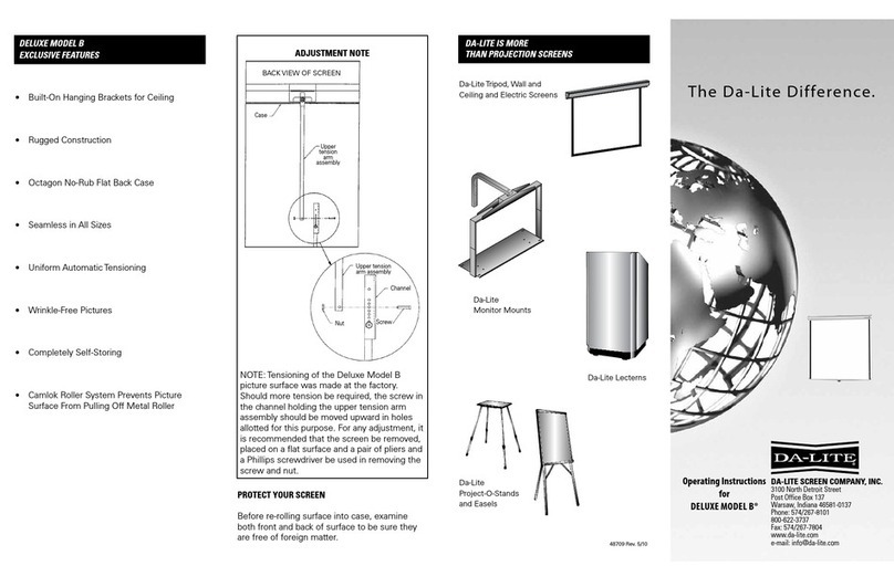 Da-Lite DELUXE MODEL B operating instructions