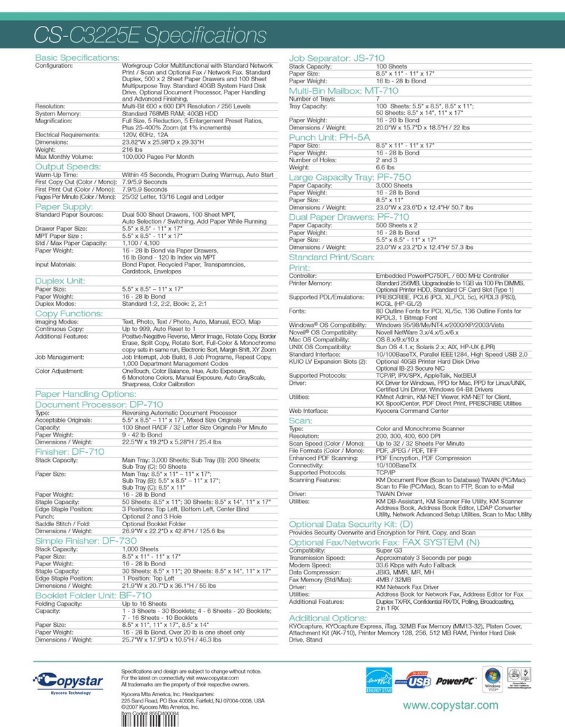 Copystar CS-C3225E Specifications