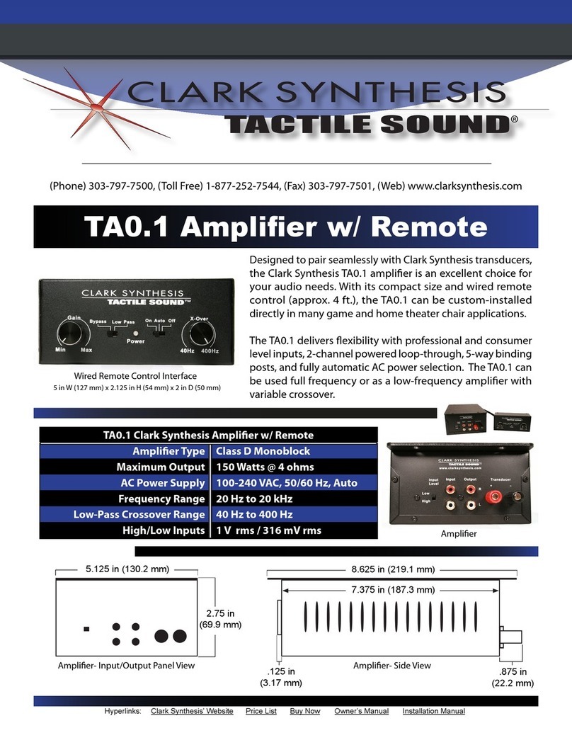 Clark Synthesis TACTILE SOUND TA0.1 specification