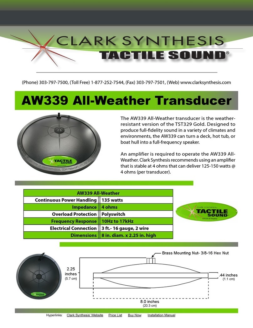 Clark Synthesis TACTILE SOUND AW339 User manual