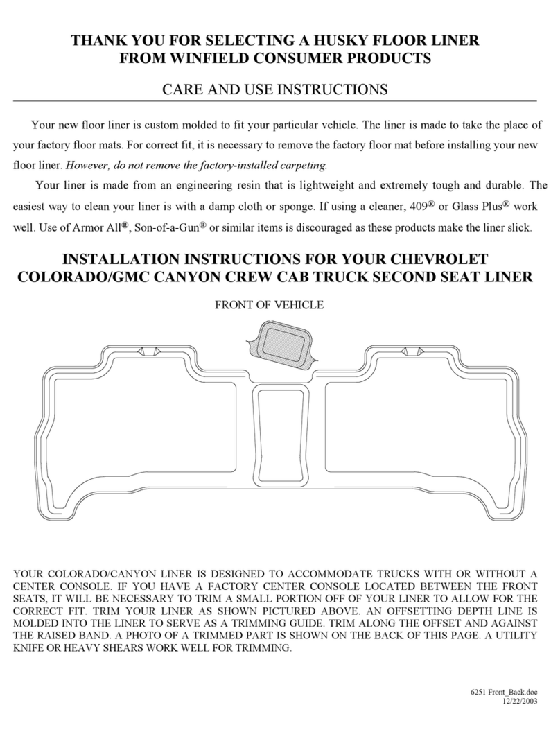 HUSKY LINERS 6251 Care and use instructions HUSKY LINERS 6251 Care and use instructions
