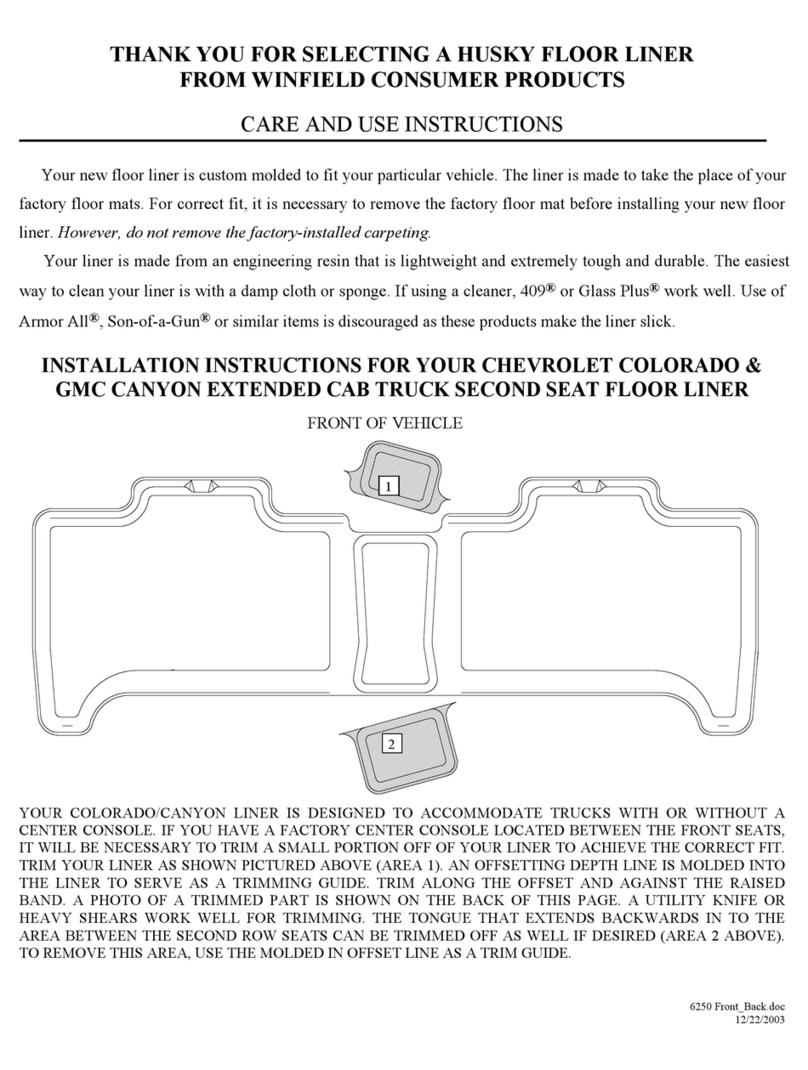 HUSKY LINERS 6250 Care and use instructions