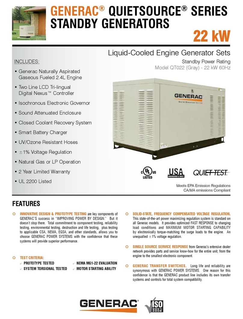 Generac Power Systems QT022 User manual