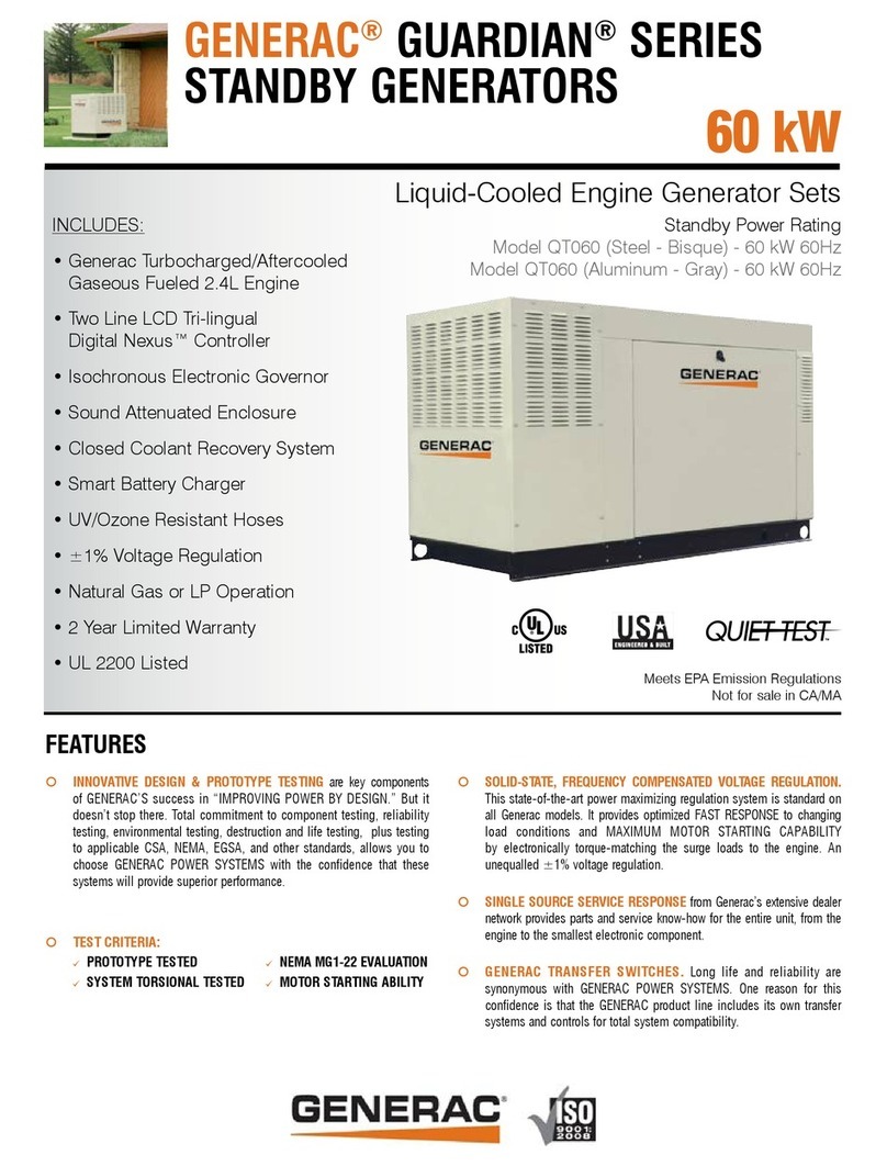 Generac Power Systems GUARDIAN QT060 Specfications