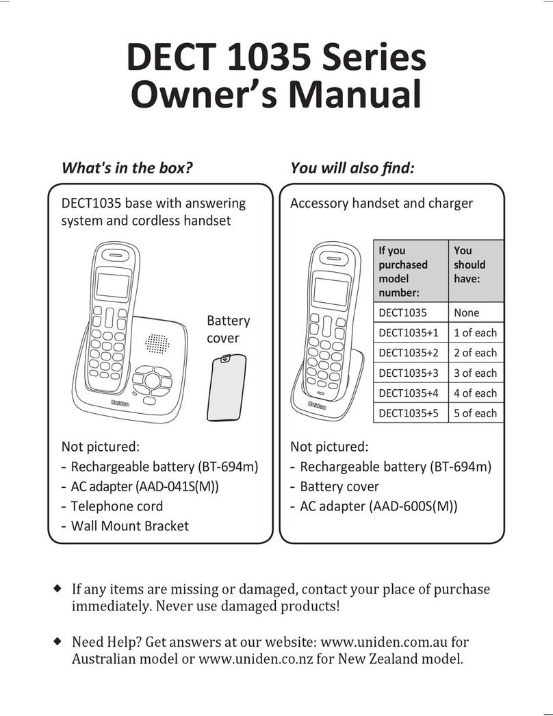 Uniden 1035 Series User manual