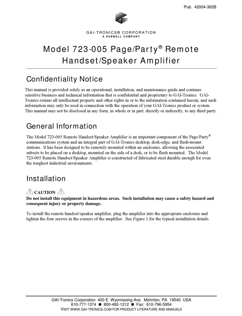 GAI-Tronics 723-005 Installation guide