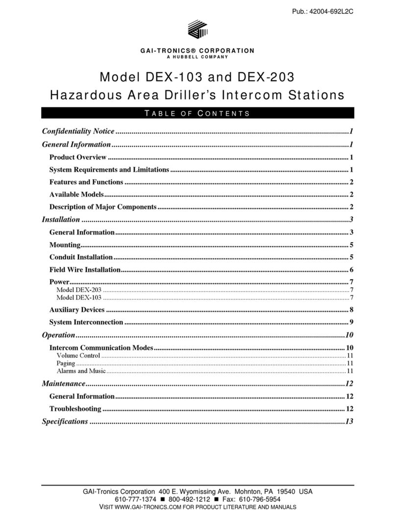 GAI-Tronics DEX-203 User manual