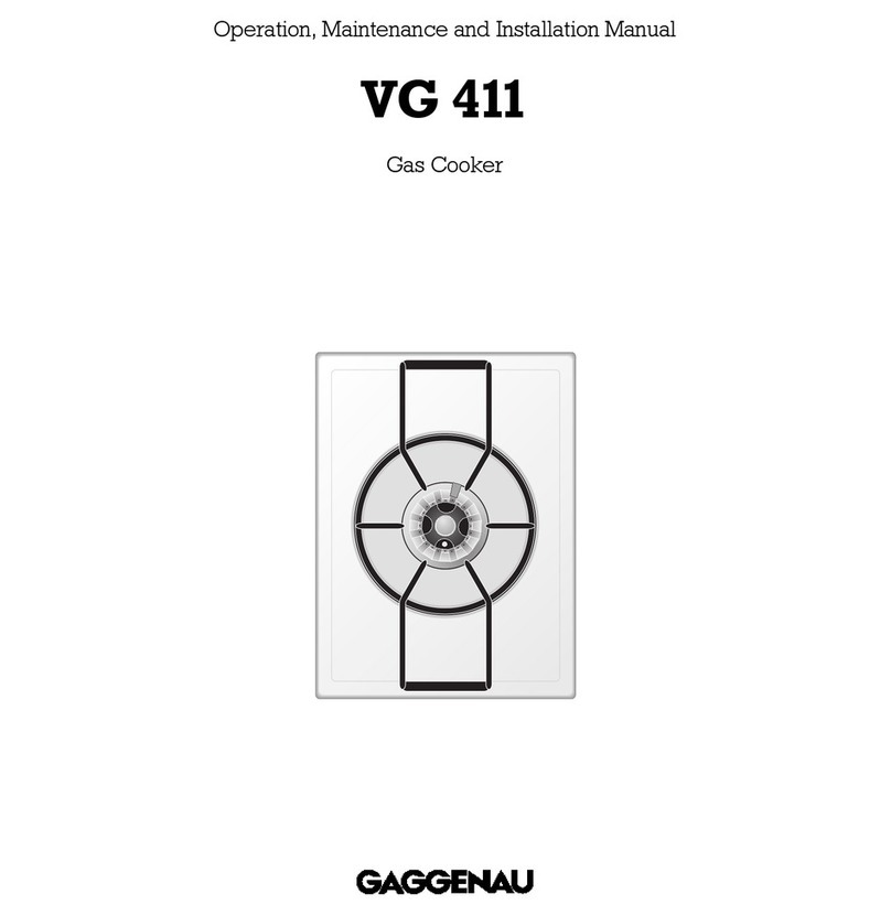 Gaggenau VG 411 Operation, maintenance and installation manual