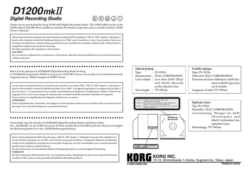 Korg D1200 mkII User manual