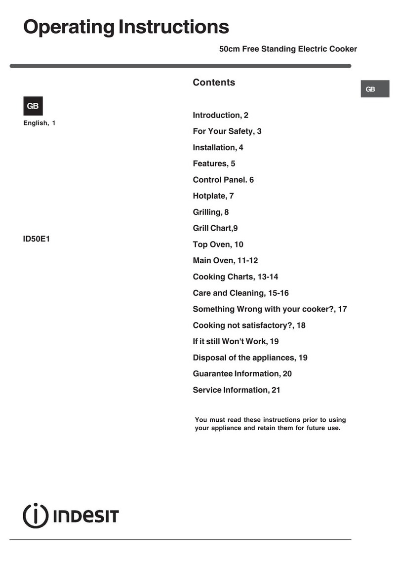 Indesit ID50E1 operating instructions