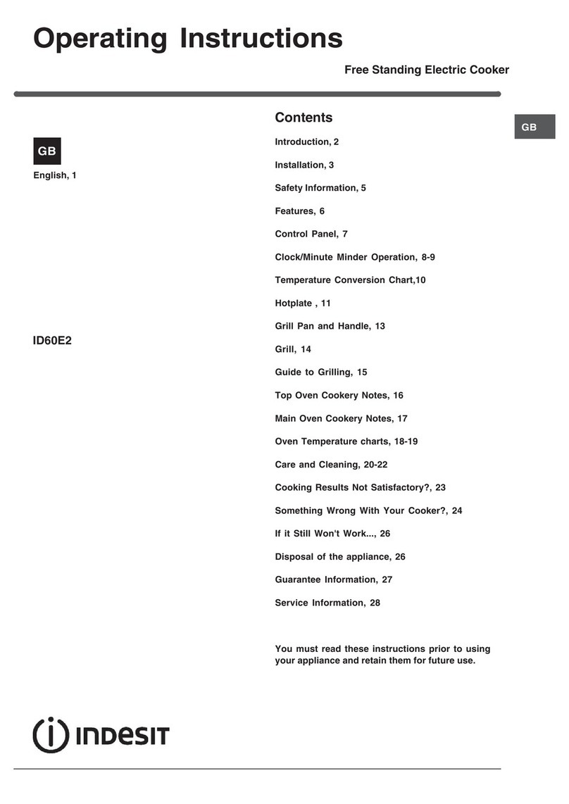Indesit ID60E2 operating instructions